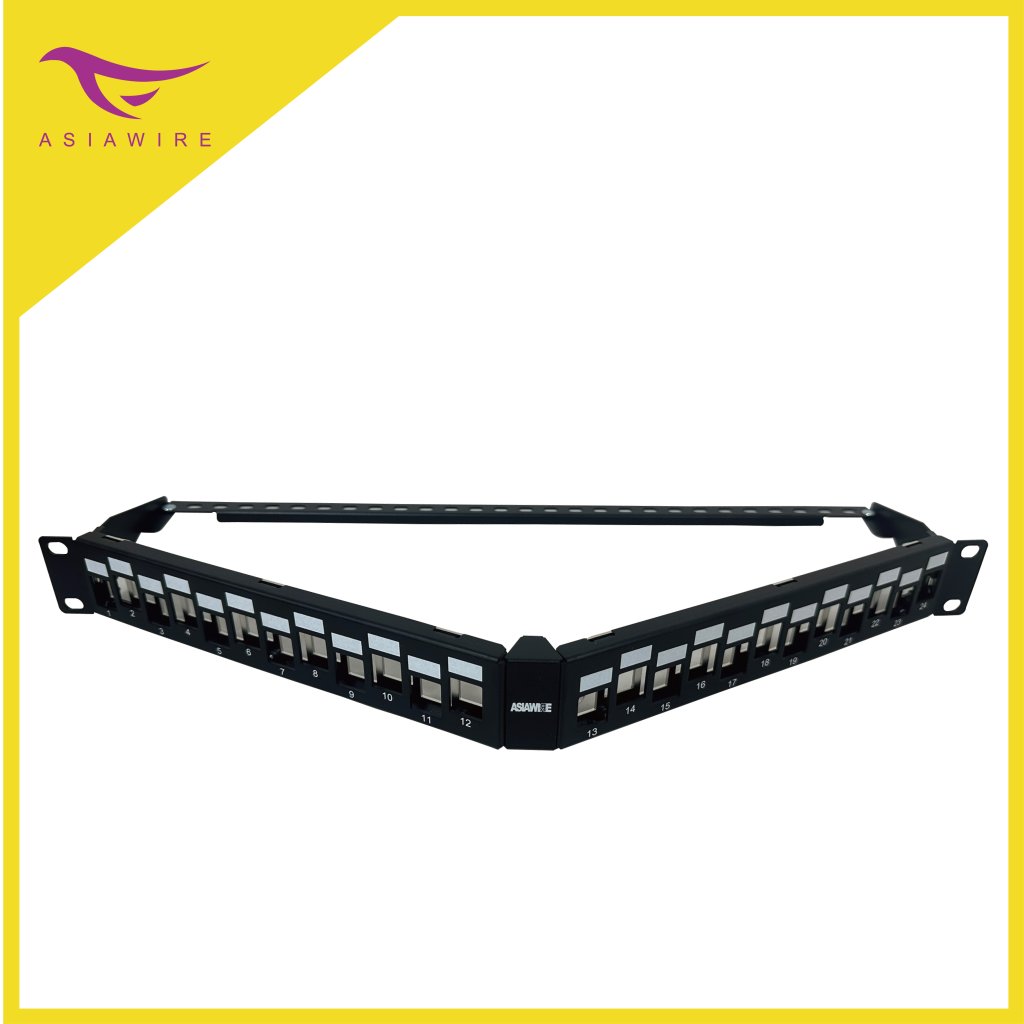 24 Port Angled Patch Panel