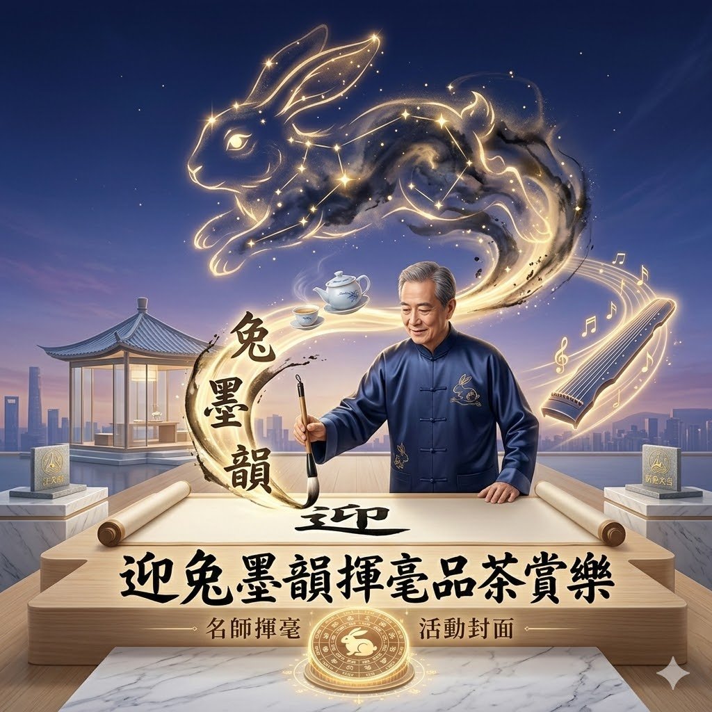 「迎兔墨韻揮毫品茶賞樂」名師揮毫 