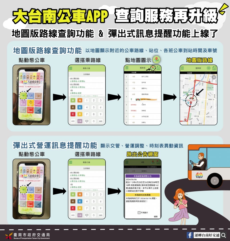 大台南公車APP再進化 智慧等車、地圖查詢功能同步推出