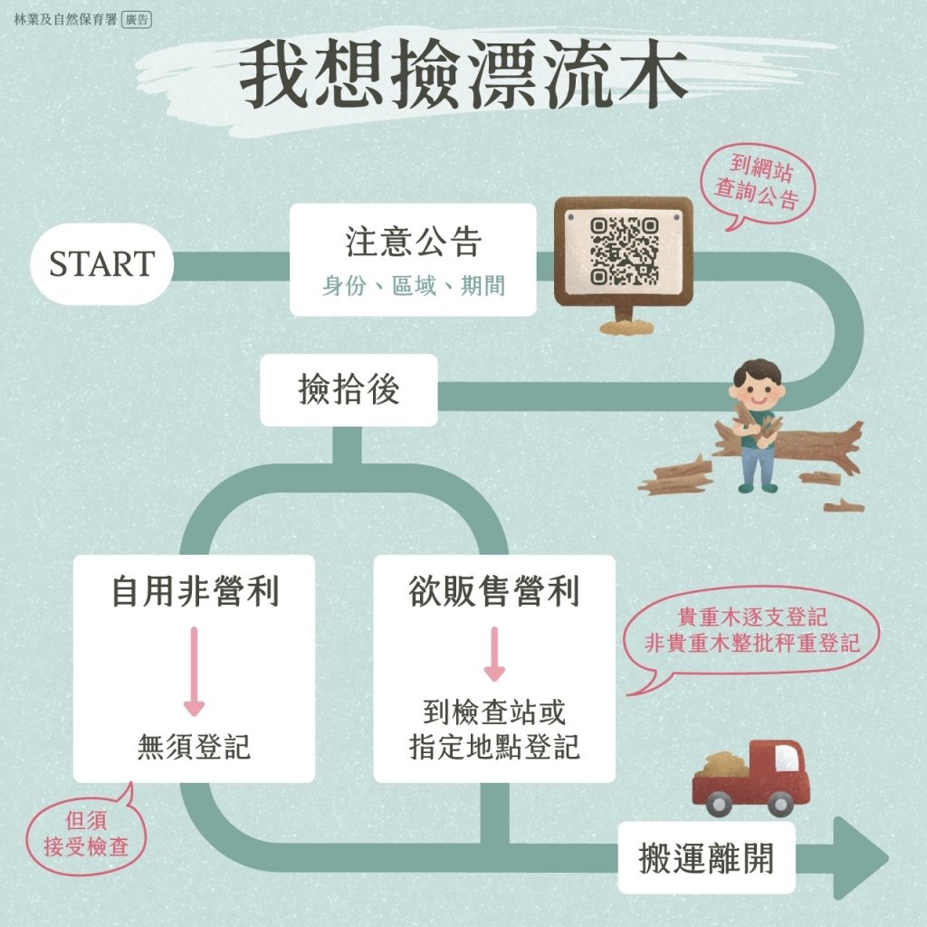 凱米颱風過境後屏東縣指定區域 當地居民得自由撿拾漂流木