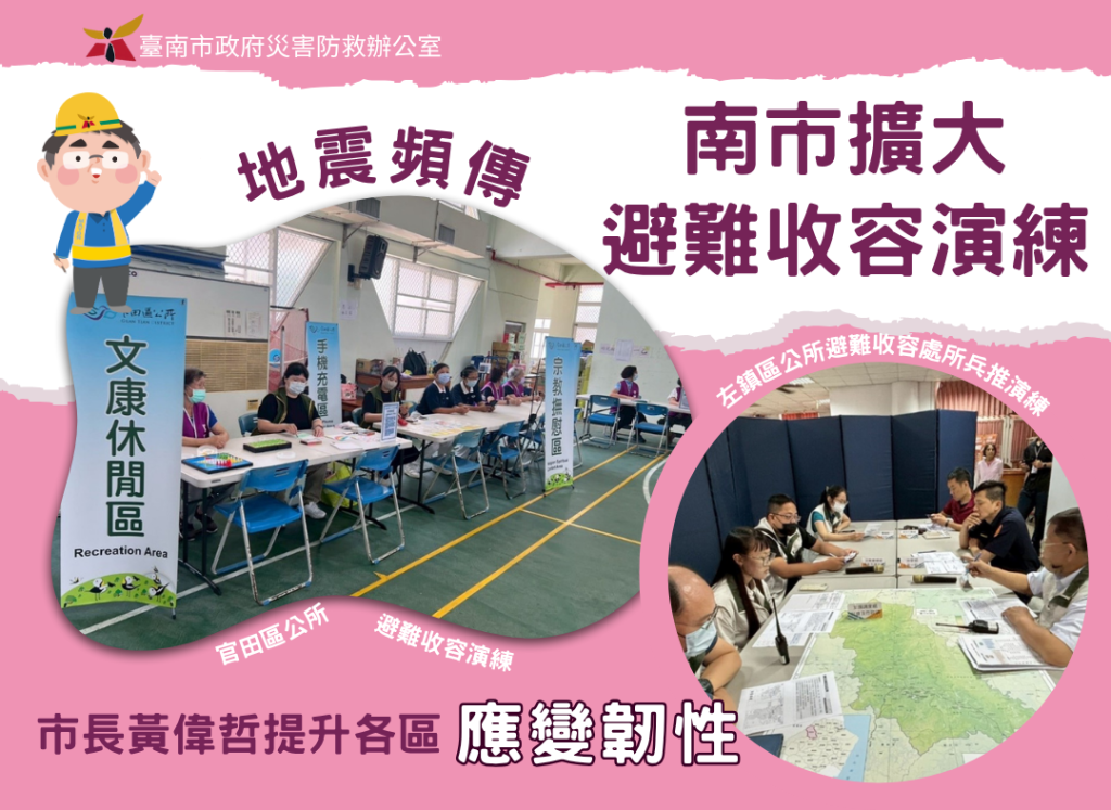 台南地震頻傳！市長黃偉哲全力提升避難收容與災時應變