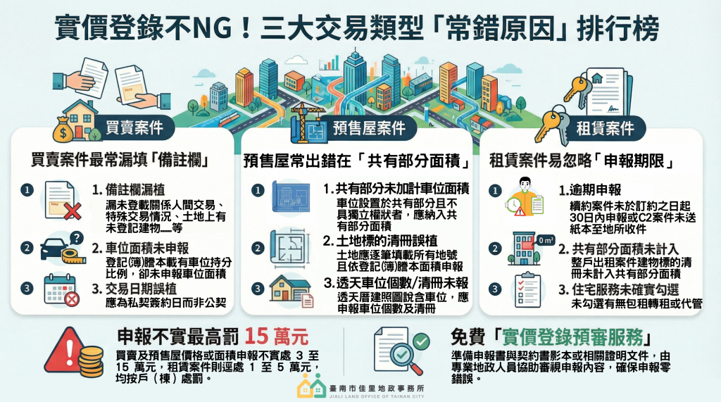 申報不再卡關 臺南全國首創實價登錄預審服務幫你把關