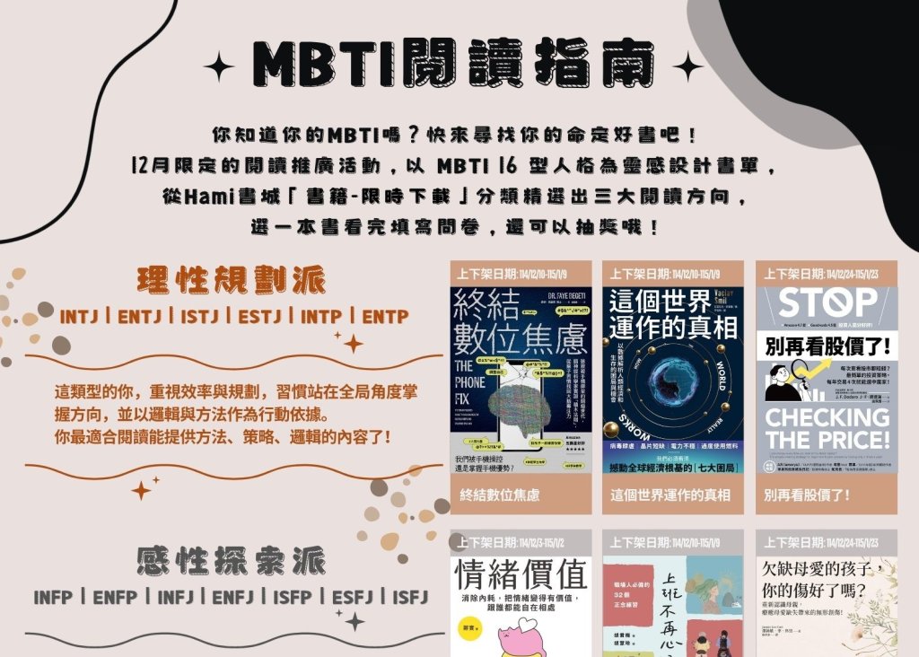 北市圖「MBTI×閱讀－性格選書趣」尋找自己的閱讀氣質<大和傳媒>