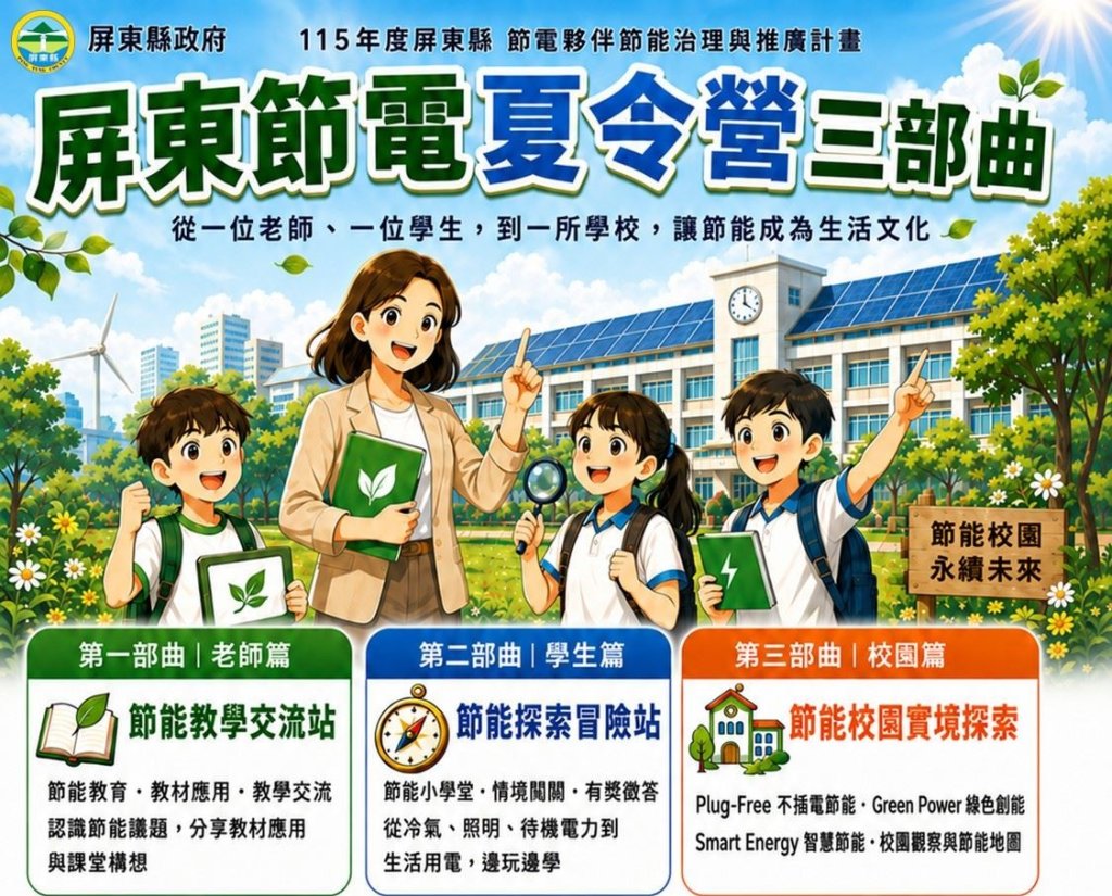 屏縣節電夏令營三部曲8月24日登場　從生活體驗認識校園節能<大和傳媒>