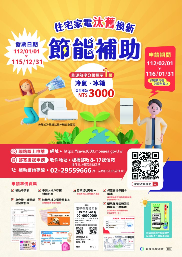 住宅家電汰舊換新節能補助