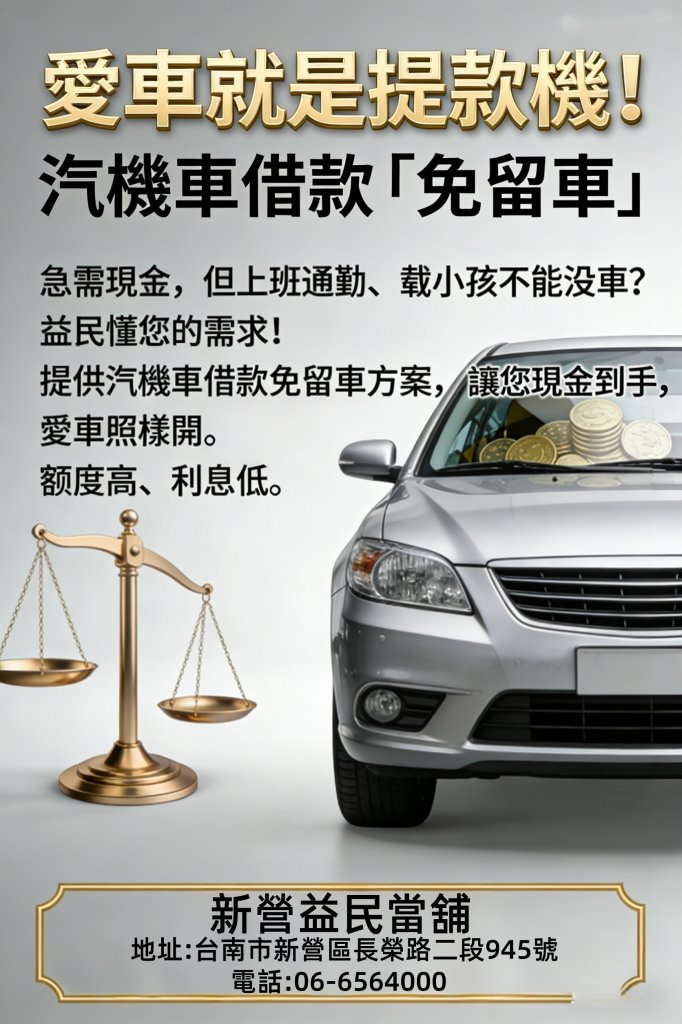 林鳳營當鋪推薦 林鳳營汽機車借款找益民 林鳳營在地當鋪  