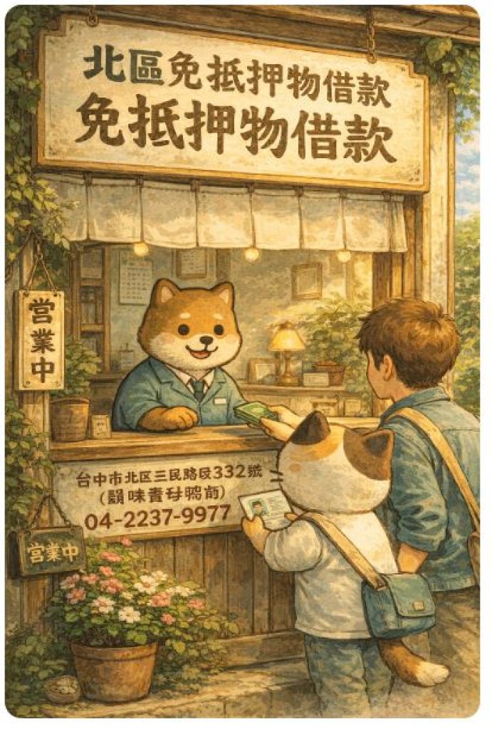 【台中在地傳說】錢不是萬能，但沒錢連薑母鴨都聞著傷心！???? 你的急用金救援投手在北區，提供免擔保品借款!