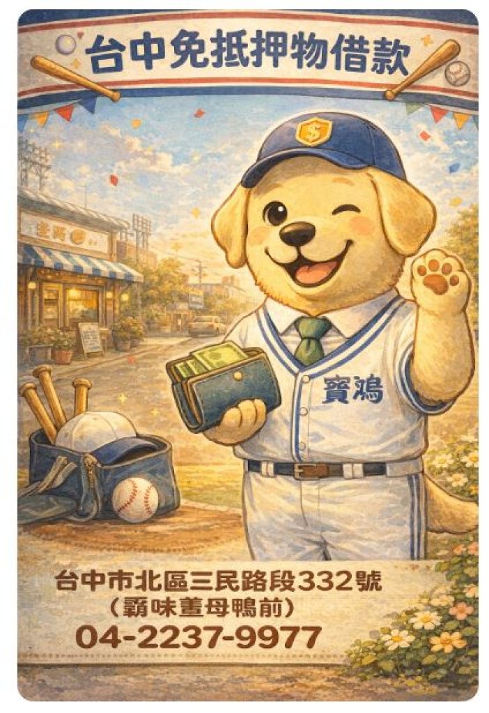 台中免抵押物借款｜北區、北屯、太平資金週轉就像WBC打出全壘打！
