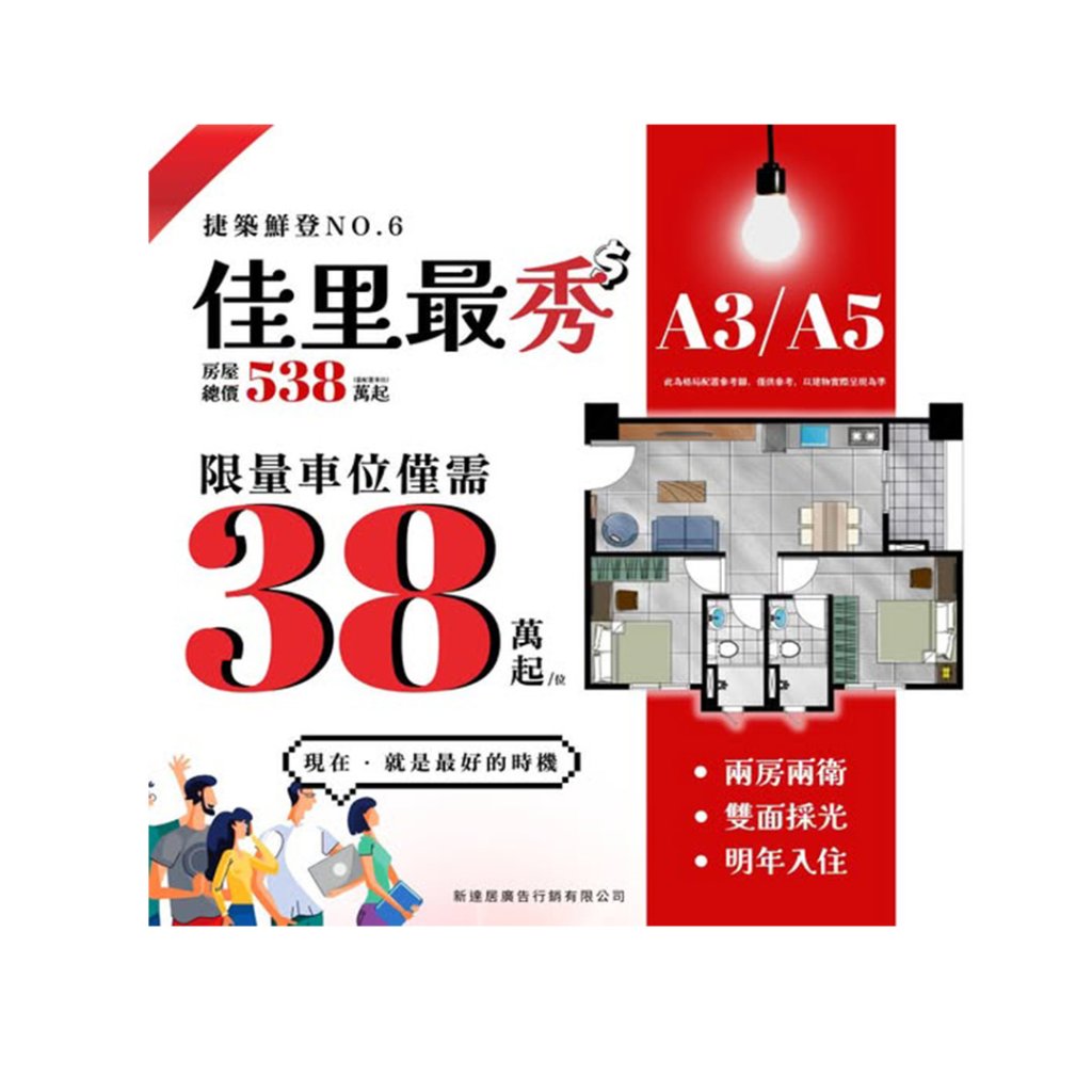 捷築鮮登.6-佳里建案-電梯華廈~預售中