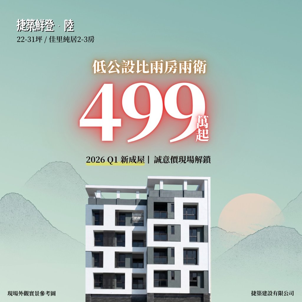 捷築鮮登.6-佳里建案-電梯華廈-即將完工熱銷中
