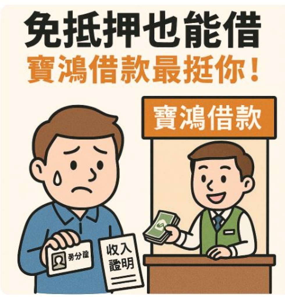 台中免抵押物借款｜寶鴻借錢不押房不押車，輕鬆週轉不求人！