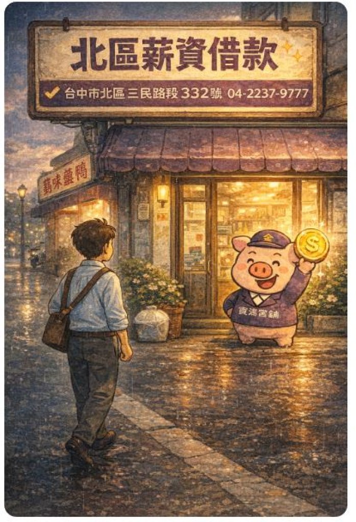 【台中生存指南】口袋比北屯重劃區還空？北區薪資借款：拯救你的月底憂鬱症！