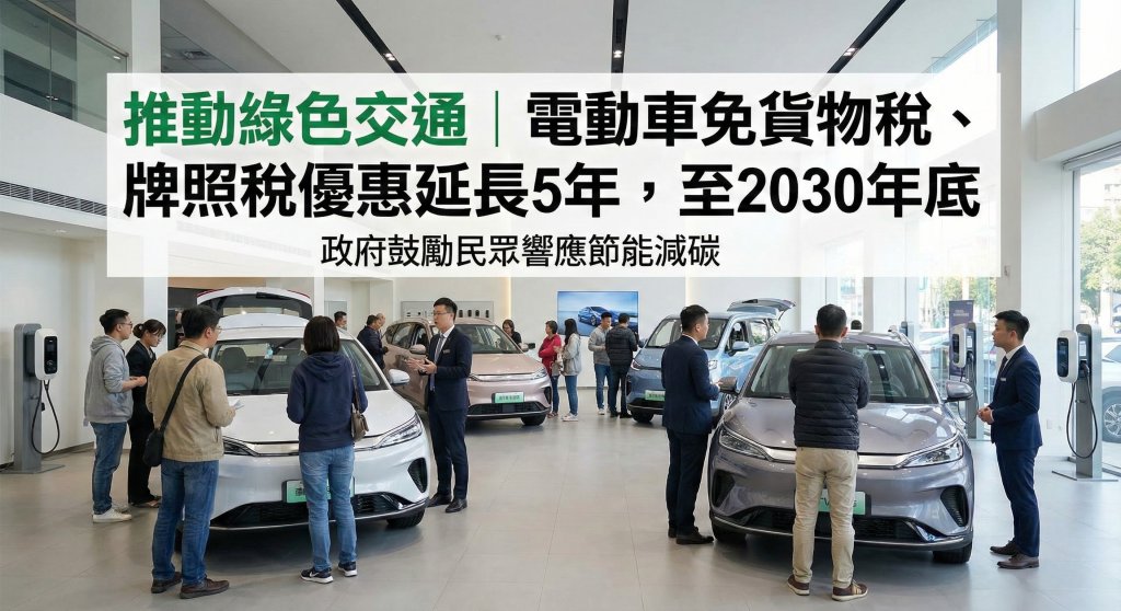 立法院三讀通過修法　電動車免徵貨物稅與牌照稅延長至2030年底