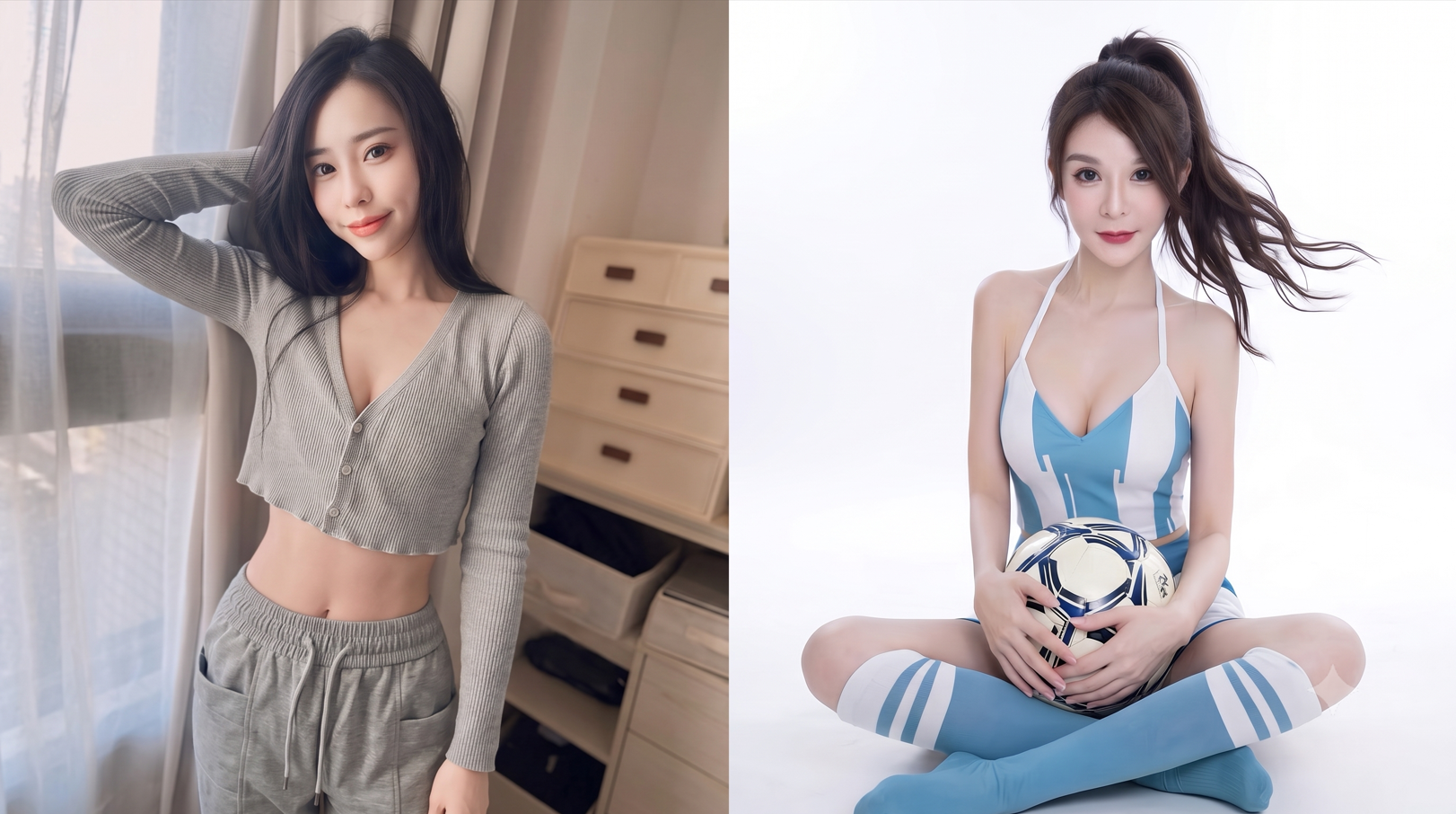 人氣實況主草莓甜心李盈儀(左)、漂亮寶貝張品晞(右)將於世足賽期間限時進駐SWAG。(圖/SWAG提供)