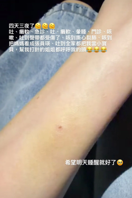 謝金燕透露自己病了4天3夜。(圖/翻攝謝金燕IG)