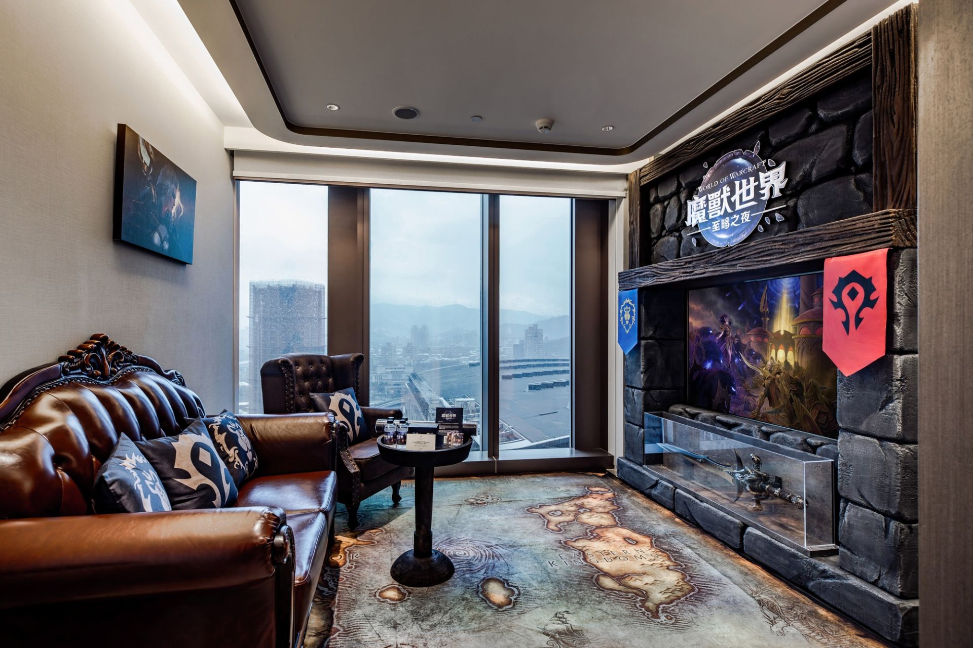 台北漢來大飯店結合經典遊戲《魔獸世界》,打造沉浸式房間。(圖/台北漢來大飯店)