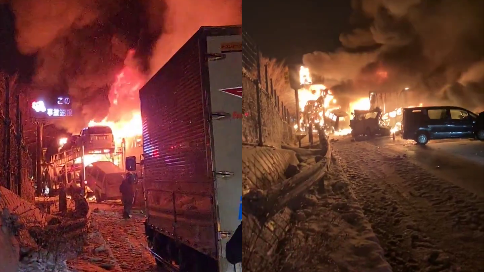 ▲日本群馬縣嚴重車禍！關越道「多車連環撞」火舌竄天 爆炸聲頻傳（圖／翻攝自 X）