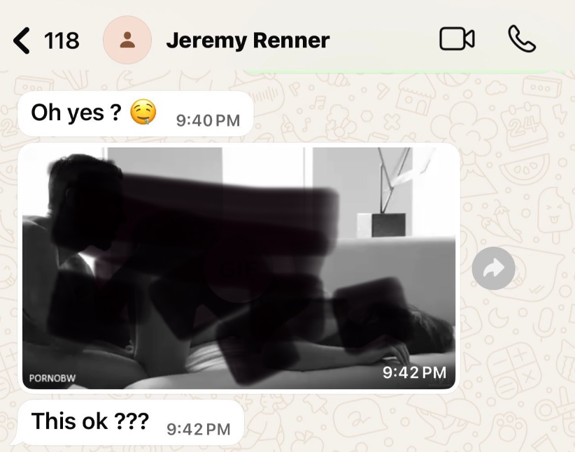 好萊塢男星「鷹眼」傑瑞米雷納（Jeremy Renner）遭中國女導演周依指控性騷擾。（圖／翻攝周依IG）