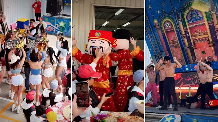 天后闆妹春酒辦宮廟趴流水席氣氛超嗨。(圖/翻攝闆妹IG)