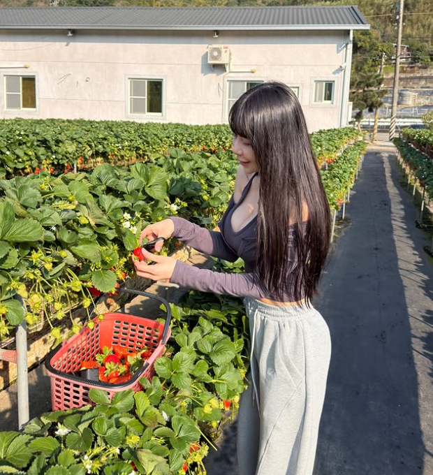 梓梓放假當一日果農。（圖／翻攝梓梓IG）