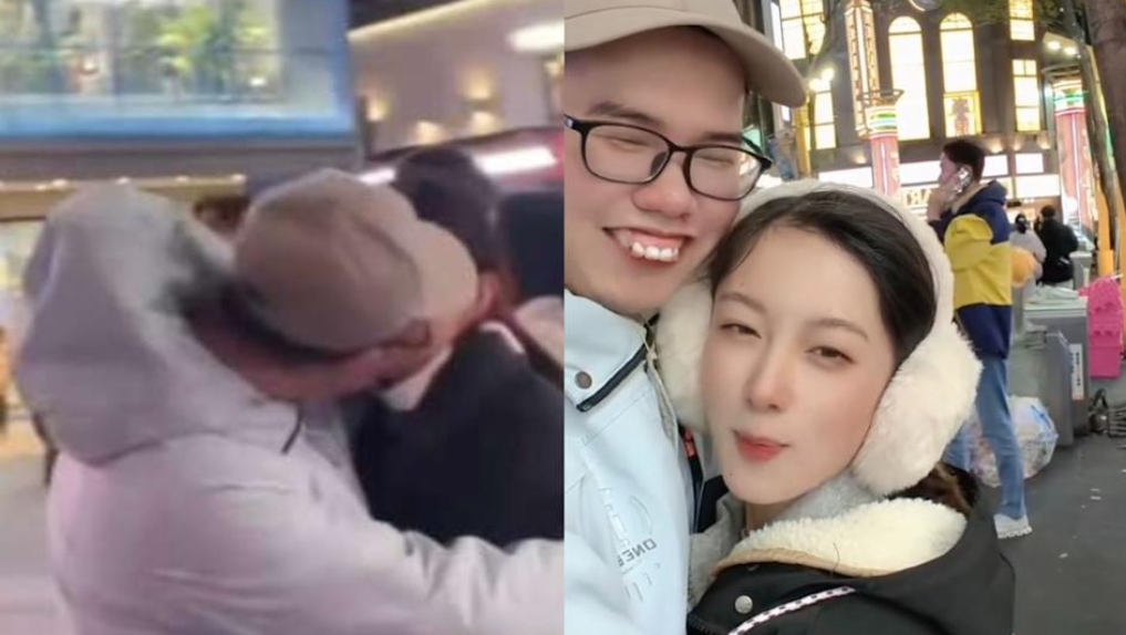 鄧佳華在西門町熱吻新女友「來心」。（圖／翻攝鄧佳華Threads）