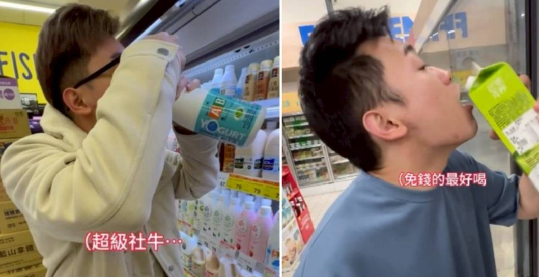 網紅「詹姆士（呈）」到賣場意打開架上商品食用再放回。（圖／翻攝詹姆士（呈）IG）