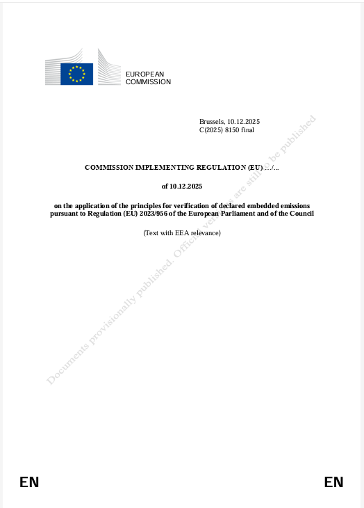 歐盟執委會於 2025 年 12 月 17 日公布 CBAM 正式期多項執行細則,明確建立「碳可查核、可追溯、可被計價」的治理架構,象徵全球供應鏈正式邁入新階段,也同步倒逼台灣產業面對「碳+電」的雙重競爭力考驗。