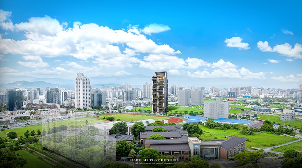 熊圖敘 DOS 由國際建築團隊 Gensler 操刀，以「葉片弧線」作為外觀語彙，呈現自然森態與流動感的建築表情，成為十四期國際住宅區的新軸心地標。熊圖建設提供