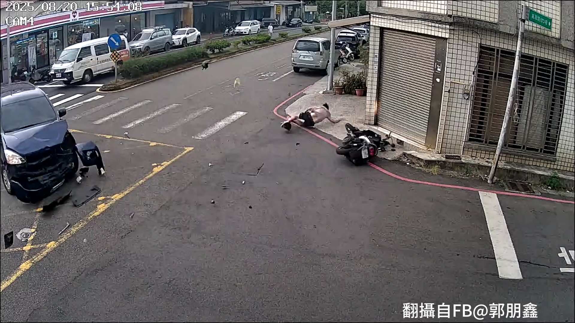 ▲新竹市進園區的主要道路之一，高翠路173巷口，昨（20）日下午15時許發生1起嚴重車禍。(翻攝畫面)