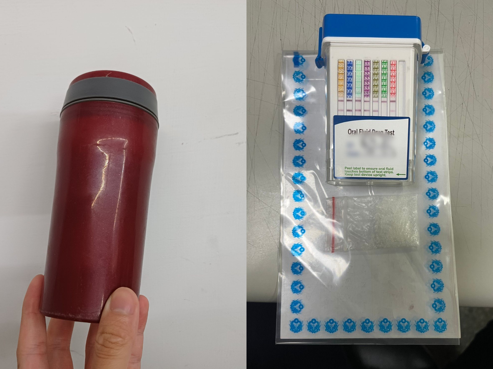 警經吳男同意搜索,在他隨身攜帶的保溫瓶內查獲1小包安非他命。