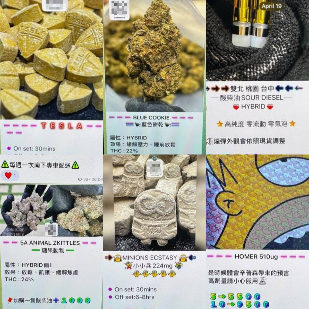 呂嫌先透過Telegram通訊軟體架設群組，公開販售從高檔古柯鹼到大麻軟糖、毒郵票等各式毒品。