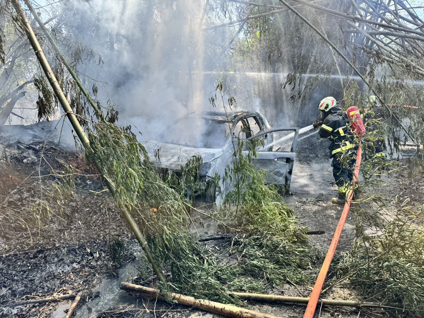 新北市新店區安華路21巷內的新店第三公墓,今(23)日上午11時許驚傳火警。
