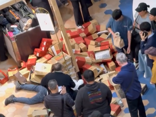 台北市士林區知名百貨大葉高島屋,昨(1)日下午16時許驚傳暴力事件。(畫面翻攝自Threads@cuxi1008)