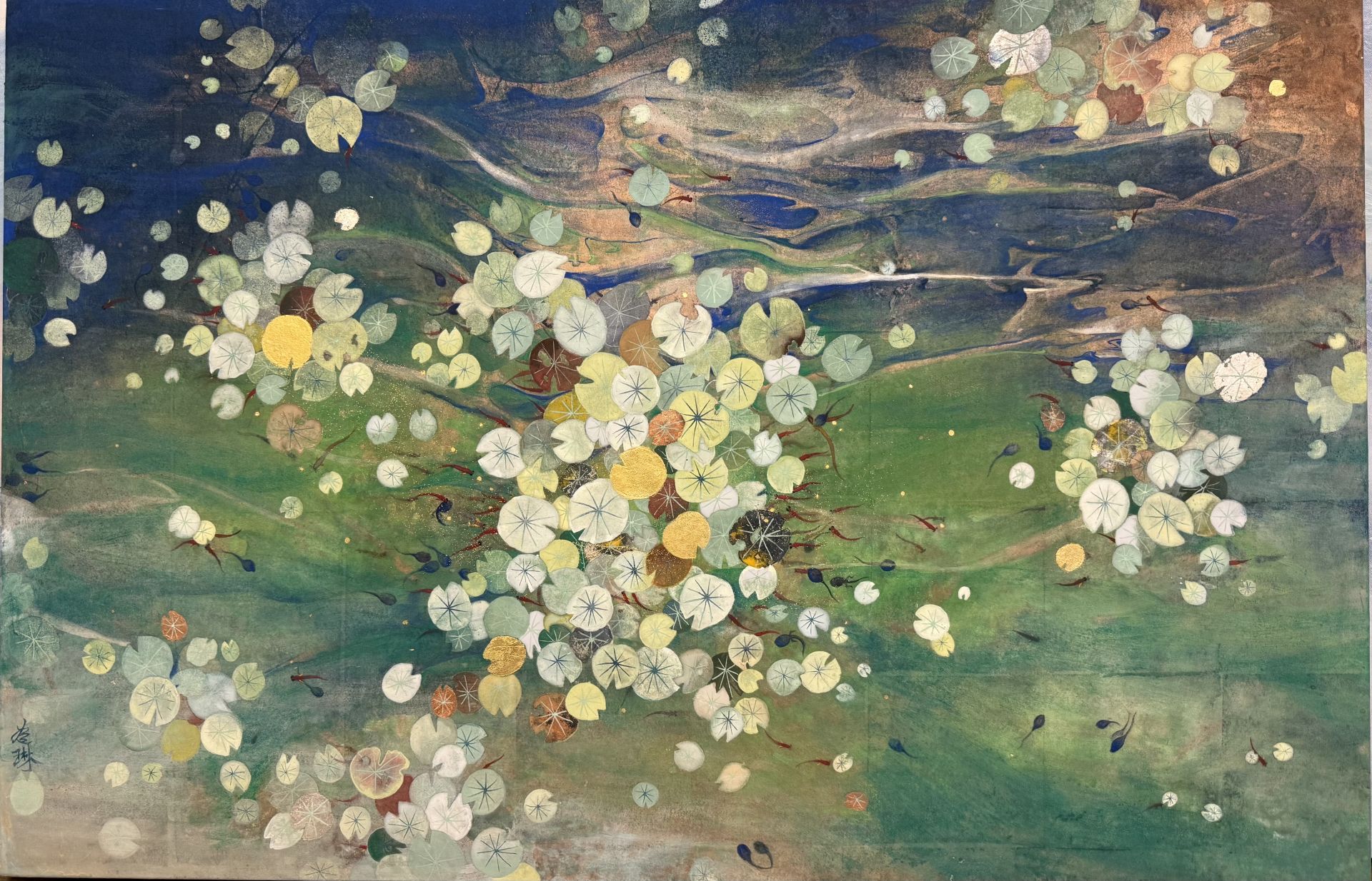 張若琳膠彩作品〈彩光〉（局部）