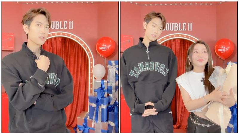 范姜彥豐現身闆妹的直播。（圖／翻攝闆妹臉書）