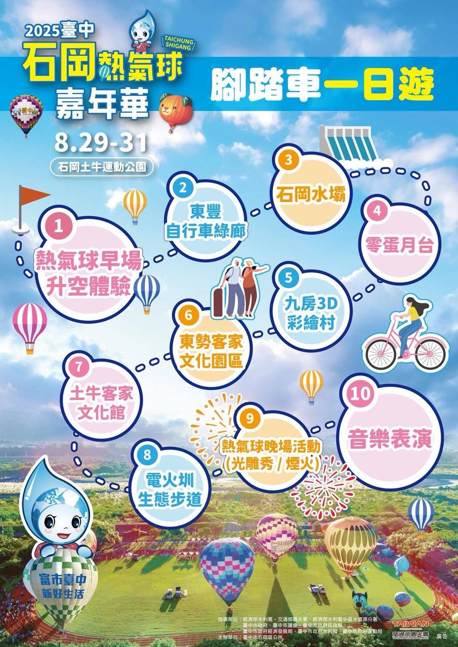 迎接夏末盛典！石岡熱氣球嘉年華8/29登場　民政局長推山城暢遊攻略