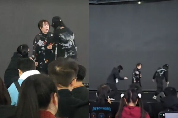 大槻真希演唱到一半被斷電趕下台，一臉錯愕。（圖／翻攝X）