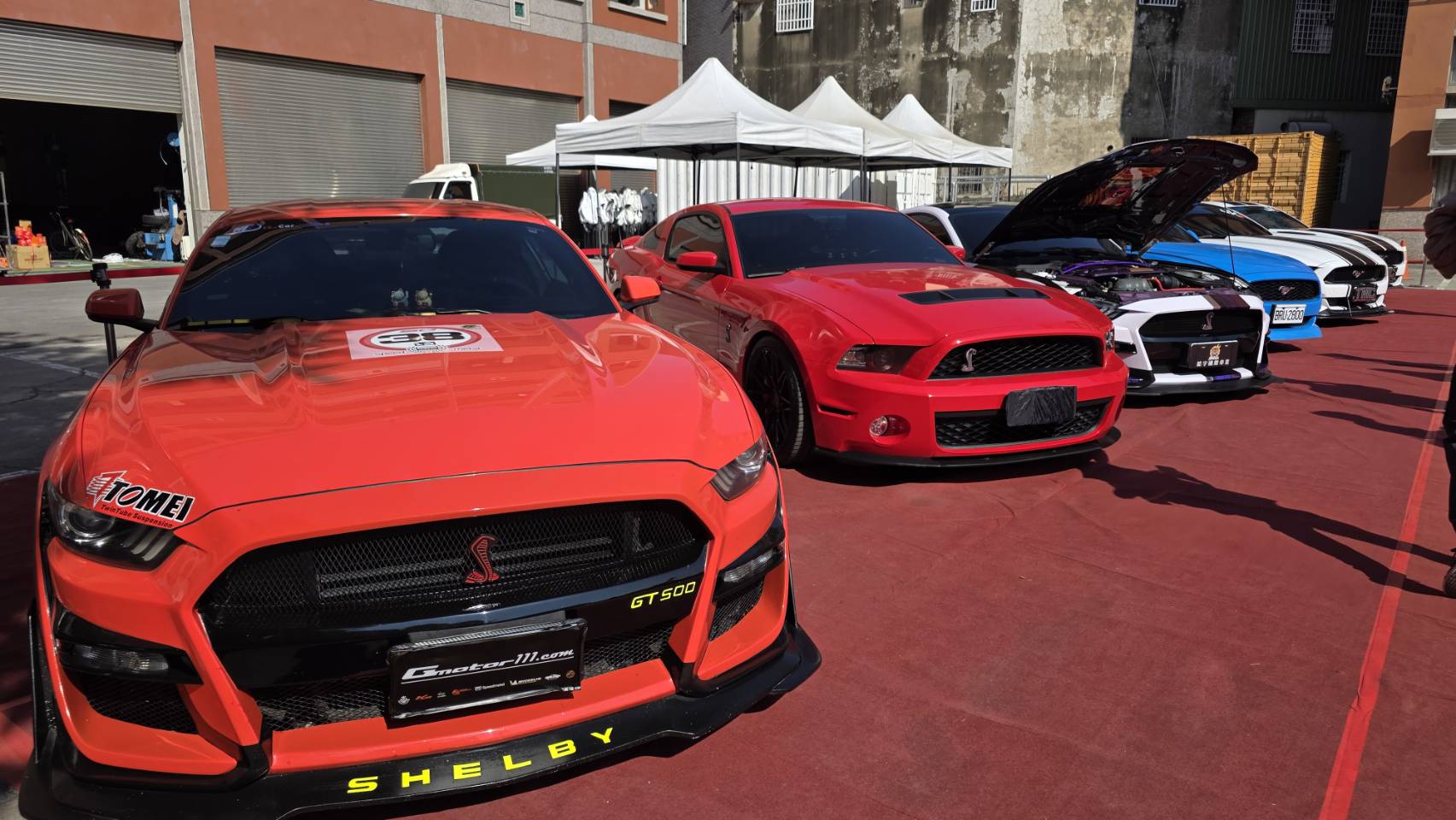 ▲CORVETTE C7 Z51、SHELBY GT500 等傳奇經典坐駕在特殊車區展出,吸引許多車迷掰照(圖/記者王俊勝 翻攝)