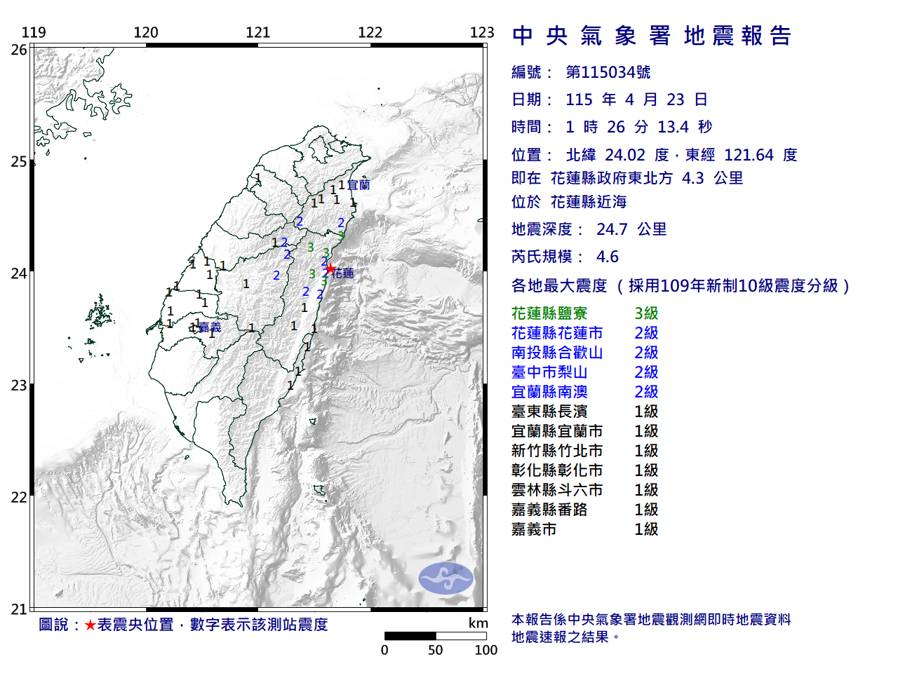 快訊／花蓮外海深夜地震！規模4.6　全台多地有感