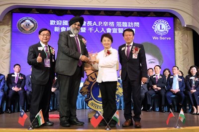 台中千人獅友宣誓入會 國際總會長A.P. Singh訪台 盧秀燕:愛與善的開始