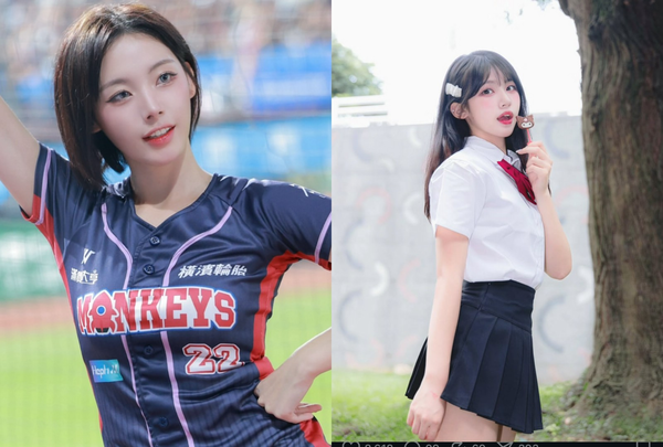 河智媛（左）、廉世彬。（圖／樂天桃猿提供）