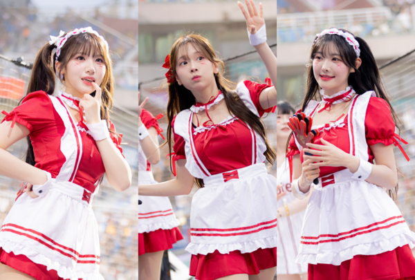 樂天女孩全穿上女僕裝應援。（圖／樂天桃猿提供）