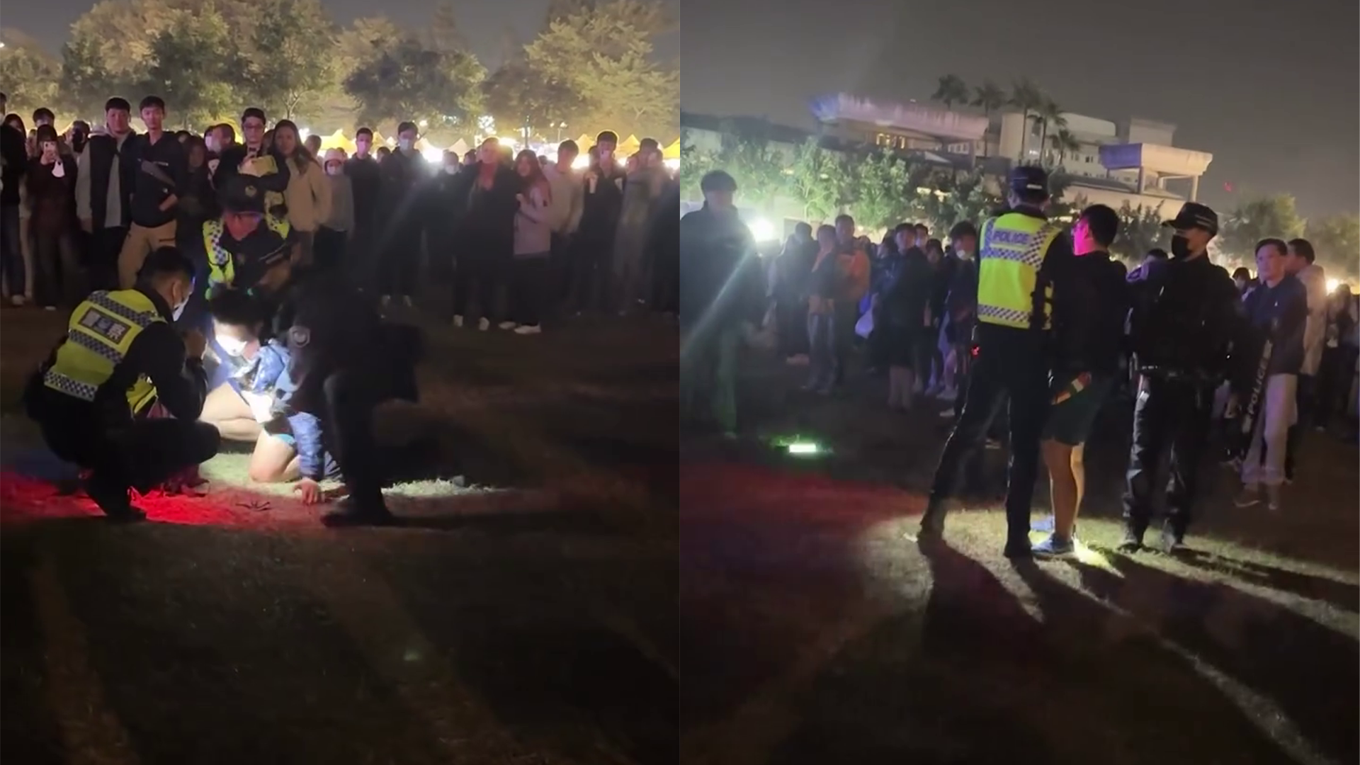 ▲警方獲報速到場把涉嫌人逮捕（圖／記者王俊勝 翻攝）