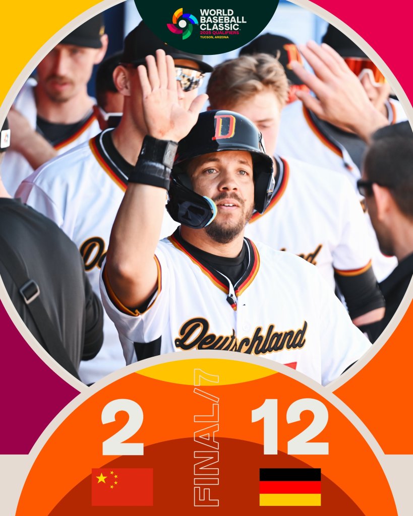 世界棒球經典賽資格賽B組：中國隊投手崩盤 遭德國隊提前扣倒