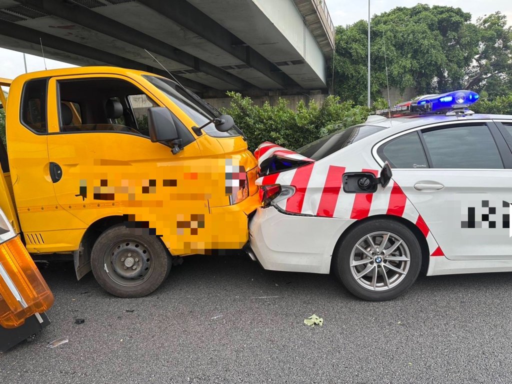 國道1號連環車禍！ 　「紅斑馬」處理車禍遭追撞