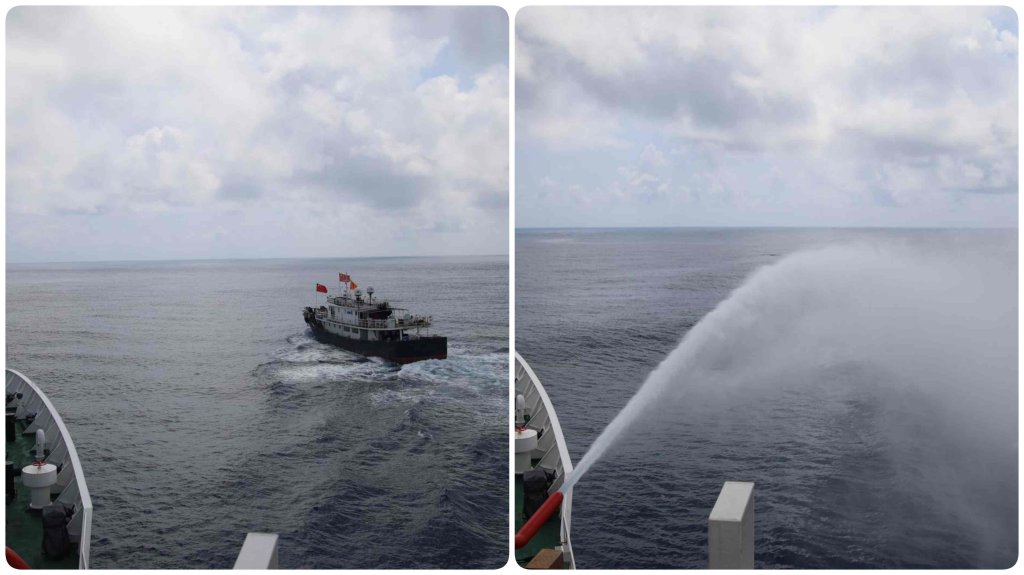 沒在跟你客氣  台中艦水砲驅離越界陸船
