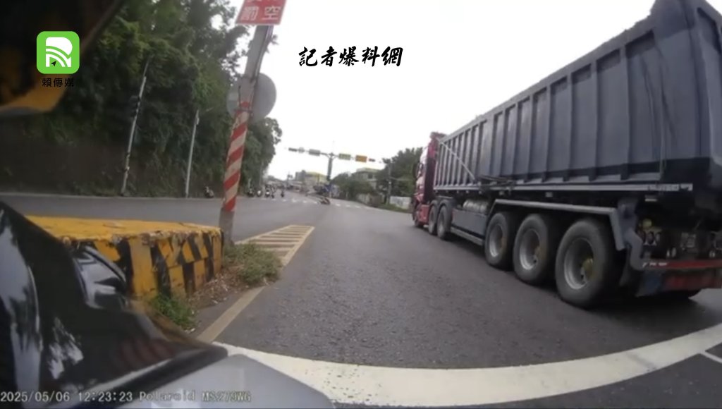 獨家/大貨車八里闖紅燈驚險畫面曝光　民眾怒轟「以為自己是GPT誰也擋不了！」