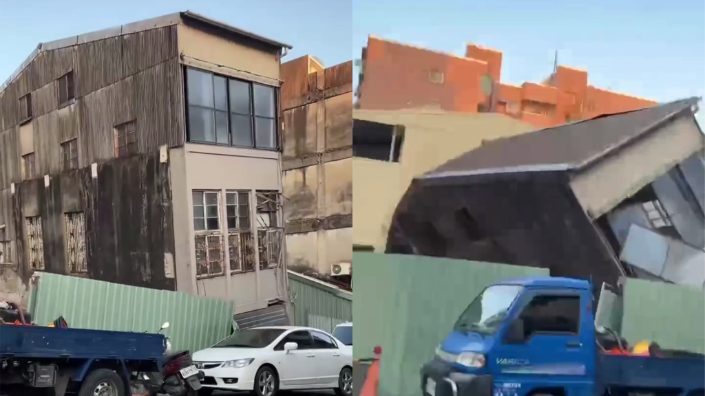 一聲巨響全倒了！新營3層透天清晨傾斜倒塌　疑工地挖地基釀禍