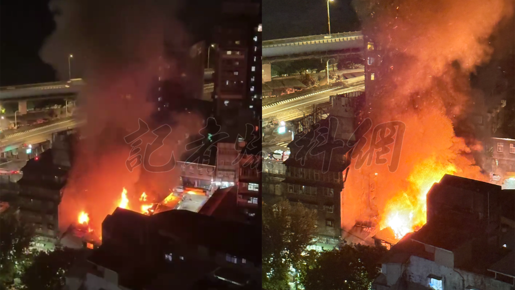 快訊／有片／北市華西街驚傳火警！惡火狂燒...照亮黑夜　消防急射水