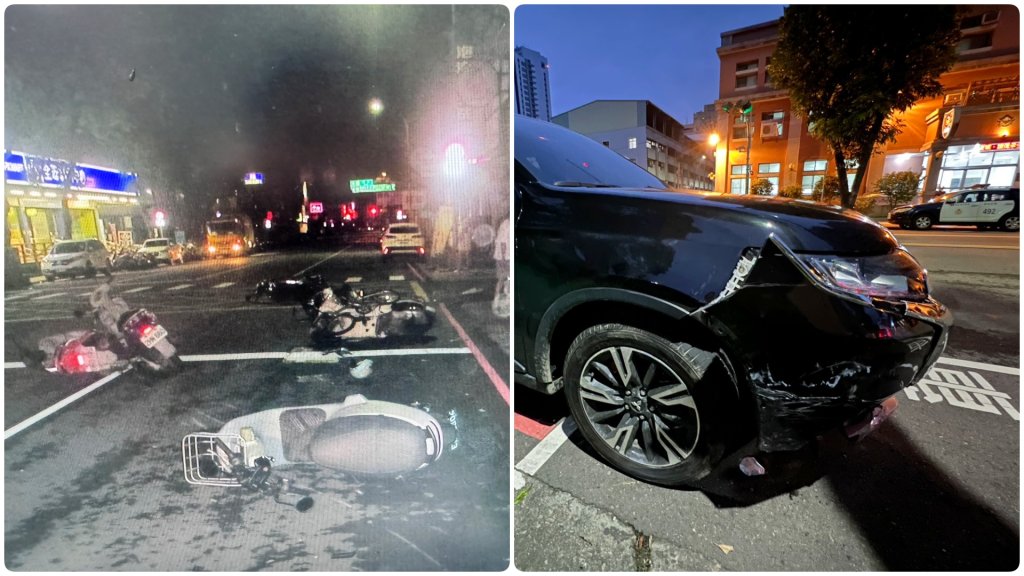 趕著開市！？  豬肉叔暗夜撞15部機車